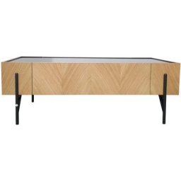 Table basse en bois clair avec 2 grands tiroirs sequoia - Bois