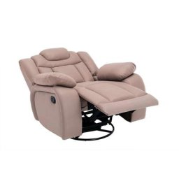 Fauteuil relax pivotant en simili cuir beige harring - beige