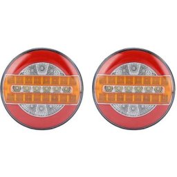Feu Arrière Remorque 2 Pièces 24V led Kit de Feux Arrière de Remorque Feux Arrière Ronds Led Feux