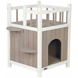 Maison avec balcon pour chats Gris et blanc TRIXIE