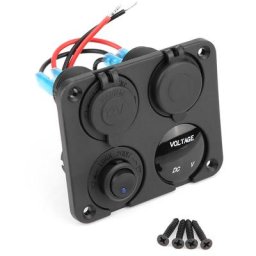 Panneau d'interrupteur à bascule marche/arrêt 4 gangs double chargeur usb prise allume-cigare