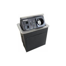 Boîtier de table encastrable 2xRJ45, usb 2.0, hdmi, Prise 220V, Gris - Gris