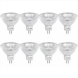 50W GU5.3 MR16 Ampoule Halogène Dimmable, dc 12V Basse Tension 2 Broches Base Spotlight Réflecteur