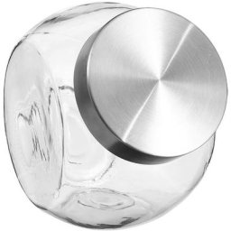 Bocal verre à bonbons couvercle inox 1 -5L - 5 five simply smart - Transparent et argent