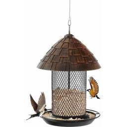 Mangeoire pour Oiseaux Résistante aux Intempéries, Mangeoire à Oiseaux en Métal avec Grande