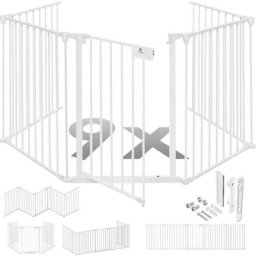 Grille de protection de cheminée avec porte Grille de sécurité de poêle en métal Parc pour bébé