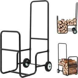 Costway - Porte Bûches de Bois 2 Roues en Caoutchouc Antidérapantes Capacité 50 kg en Acier
