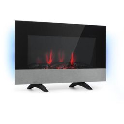 Klarstein - Basel Baseline cheminée électrique 2000 w 2 vitesses Thermostat verre inox - Noir