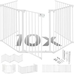 Grille de protection de cheminée avec porte Grille de sécurité de poêle en métal Parc pour bébé