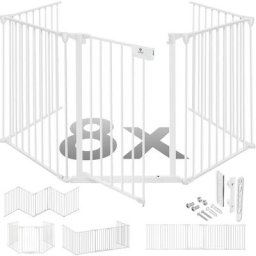 Grille de protection de cheminée avec porte Grille de sécurité de poêle en métal Parc pour bébé