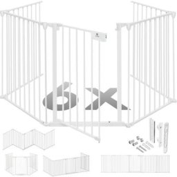 Grille de protection de cheminée avec porte Grille de sécurité de poêle en métal Parc pour bébé