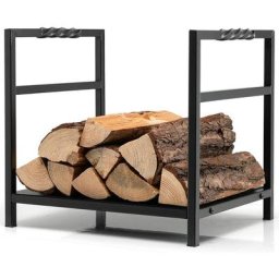 Costway - Porte-Bûches pour Bois de Cheminée avec Poignée Unique et Pieds Surélevés 40 x 34 x 36 cm
