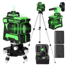 Niveau à bulle laser 3D 12 lignes Niveau à bulle laser 1,5 m Ensemble à trois pieds relevable