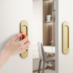 Poignee de Porte Coulissante Ovale Encastrée Pièce - Poignée à tirer Vintage avec vis Bronze Bruni