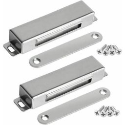 Loquets de porte magnétiques 30 kg à aimant puissant en acier inoxydable chromé pour salle de bain,