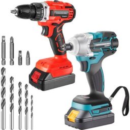 Vevor - Perceuse Visseuse sans Fil Visseuse à Choc 20 v 2 Ah Kit Combiné 2 pièces