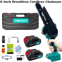 Tronçonneuse à batterie,Scie à chaîne électrique sans fil de 15,2 cm 6'', mini scie à bois portable