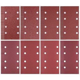 80 feuilles de papier abrasif 93 x 185 mm papier abrasif 8 trous 40/60/80/120/180/240/320/400 grain