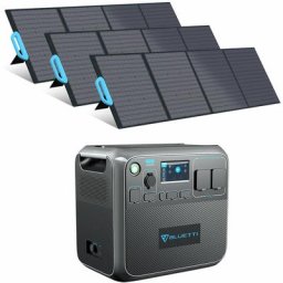 Kit de Groupe Electrogène 2000W/2000Wh AC200P avec 3 pcs PV200 Panneaux Solaires Monocristallins de