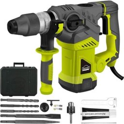 Marteau perforateur rotatif sds Plus, contrôle des vibrations et embrayage de sécurité, 1500 w,