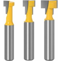 T-Slot Routeur Bits Set, 3pcs T-Slot Fraise à bois Fraise à Menuiserie Outil de Woodworking Cutter