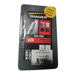 Coffret plastique de forets métaux HSS PRO Ø1 à 13 mm (25pcs) - DIAGER 5013A