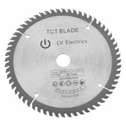 165mm tct Lame de scie circulaire Disque de coupe rotative en argent pour la coupe du bois 60 dents