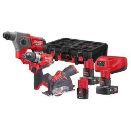 Pack Perceuse à percu milwaukee M12FPD + Meuleuse M12 fcot + Perforateur M12 ch + 1 batteries 4.0Ah