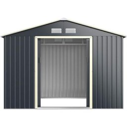 5,29M² Abri de Jardin en Metal avec Porte Coulissante avec Poignee Portable,Cabine de Stockage a