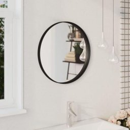 Miroir mural | Miroir déco pour Salle de bain Salon Chambre ou Dressing Noir 50 cm 76047 - Noir