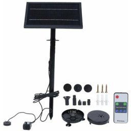 Fontaine Solaire, Pompe de Fontaine Solaire Flottante à Télécommande 9V 8W avec Lumière pour Décor