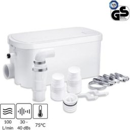 Pompe sanitaire douche silencieuse 200W Pompe de relevage pour eaux usées avec filtre à charbon