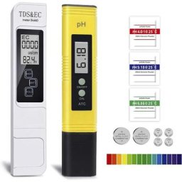 Testeur ph,tds Testeur,Ensemble Multifonctionnel Portable 4 en 1,PH Mètre Numérique,TDS & ec Mètre