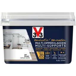 Peinture V33 Rénovation Multi-supports Blanc Satiné 500ml - Blanc