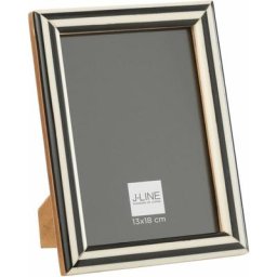 Cadre photo 13x18 bois/resine noir/blanc s 16x21cm h. 20,5cm - Noir