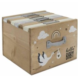 Album photo format box Naissance en MDF - Longueur 18.7 Largeur 17.8 Hauteur 13cm - Beige