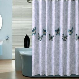 1pc Rideau de Douche joli élégant motif papillons Anti-Moisissure Rideau de Bain