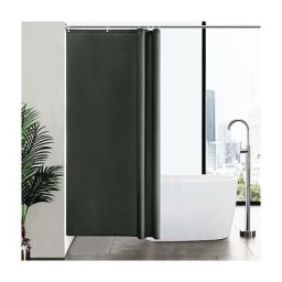 Petit rideau de douche gris foncé tissu imperméable lavable Dacron résistant à la moisissure rideau