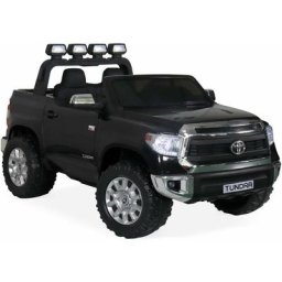 Toyota Hilux 2 roues motrices noire. voiture électrique 12V. 2 places. pour enfants avec autoradio.
