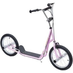 Homcom - Trottinette patinette freestyle grandes roues pneumatiques ø 41 cm avec pegs rose - Rose