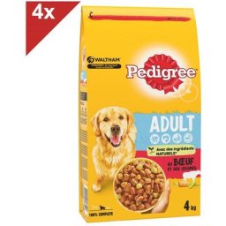Croquettes au boeuf pour chien adulte 4x4kg - Pedigree