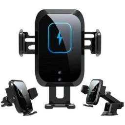 Chargeur de voiture sans fil, support de téléphone à charge rapide Qi 15W pour grille d'aération de