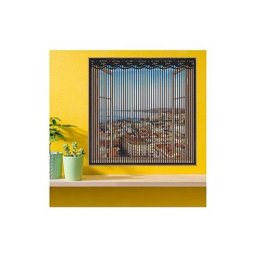 Mosquito net for windows 150X185CM black insect fly window screen mesh with self-adhesive tape,