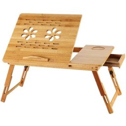 Dyhf - Table pour Ordinateur Portable Plateau de Lit Pliable Bambou réglable en hauteur