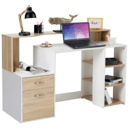 Bakaji - Bureau avec tiroirs Bibliothèque et support pour scanner Table d'ordinateur Home Office