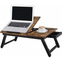 Songmics - Table de lit, Support pour Ordinateur Portable, Plateau de Service Petit-déjeuner, avec