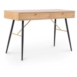 Deco In Paris - Bureau style industriel 2 tiroirs en bois et métal leonard - bois clair