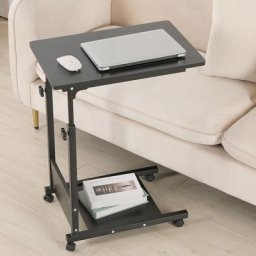 Dyhf - Table réglable pour ordinateur portable, roulettes, support inclinable 56.537/95cm