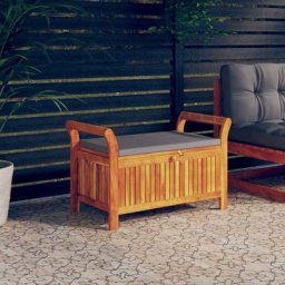 Maisonchic - Banc de rangement de jardin Coffre de rangement avec coussin 91 cm Bois d'acacia 66814