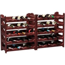 Tagère à bouteilles 60 Bouteilles - 60x28x132 cm (LxlxH) - Brun / Cave à vin en plastique - Range